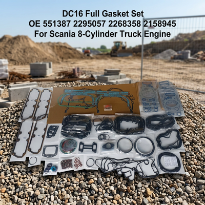 Bộ gioăng đầy đủ cho động cơ Diesel 8 xi-lanh DC16 OE 551387 2295057 2268358 2158945 Bộ gioăng thay thế đại tu xe tải
